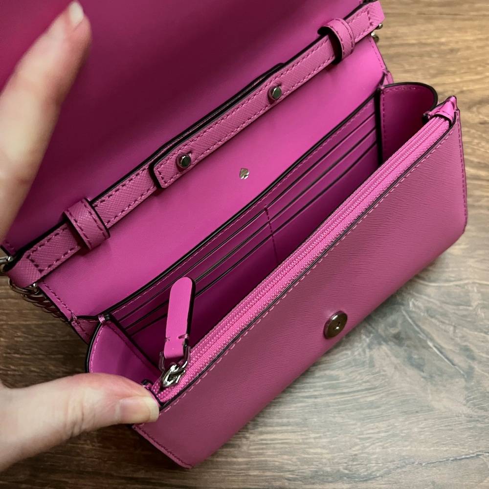 Kate Spade Pink Leather Crossbody Bag EUC - Picture 3 of 3